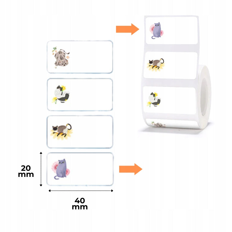 NIIMBOT Labels Stickers With image Cat 40х20 mm 320 pcs for B1, B21