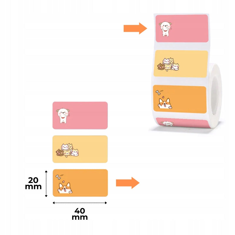 NIIMBOT Labels Stickers With image Cat&DogB 40х20 mm 320 pcs for B21, B3S,