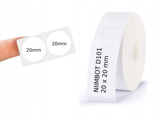 NIIMBOT THERMAL LABELS ROUND STICKERS 20MM 290 PIECES SELF-ADHESIVE