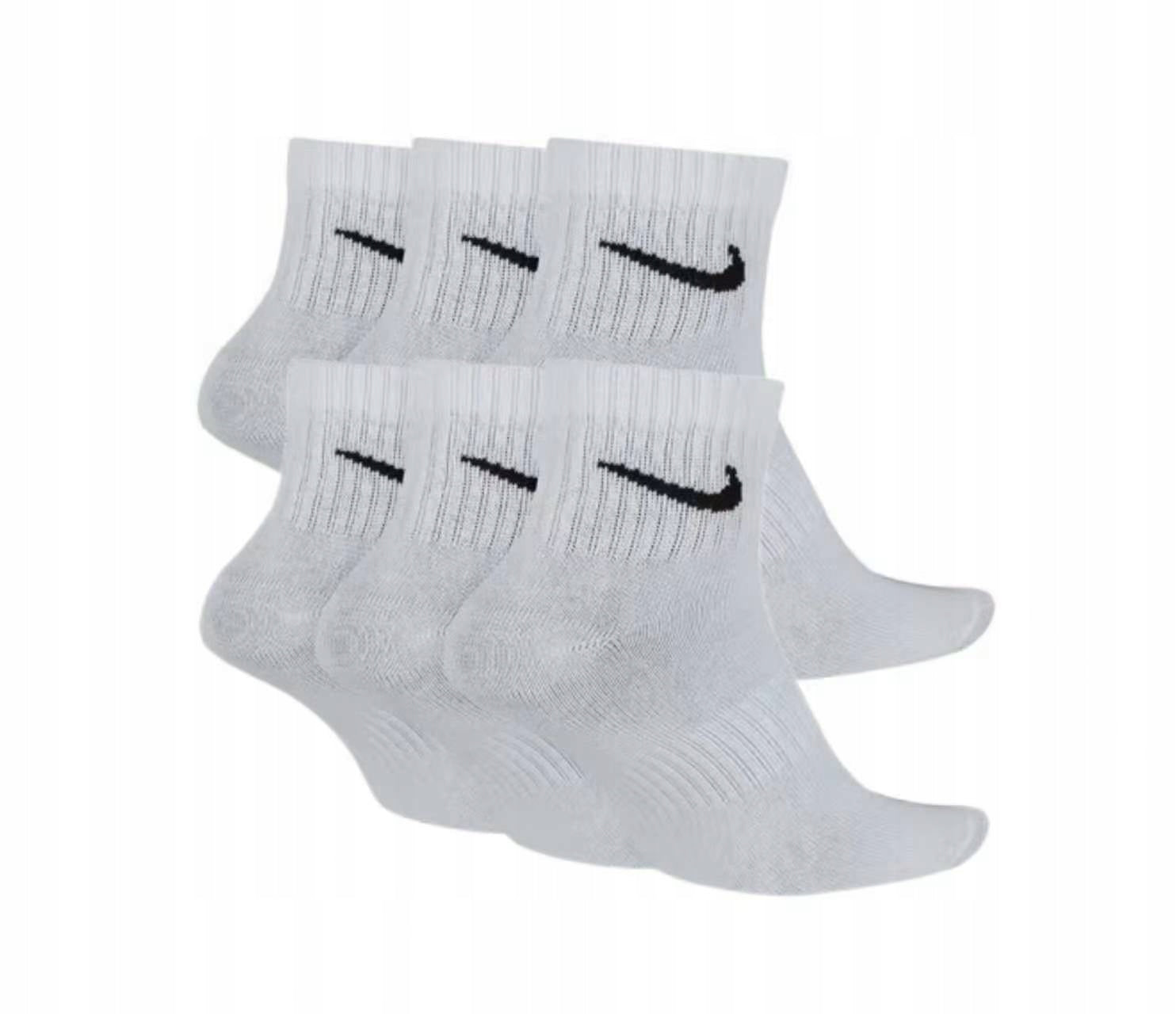 NIKE EVER DAY UNISEX SOCKS SIZE 34-38 WHITE SEMI-HIGH 3 PAIRS Packaging status original