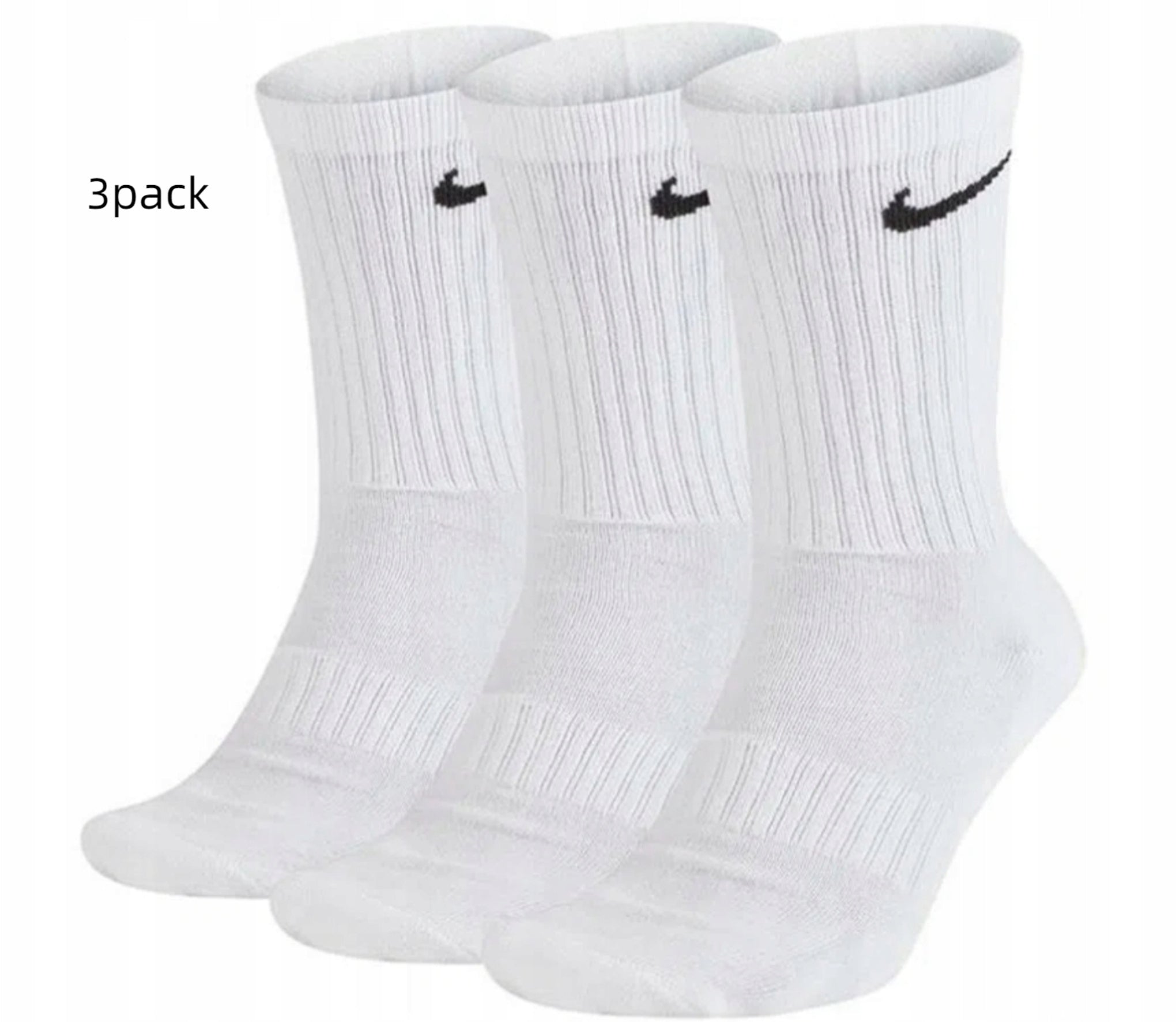 NIKE Socks White 3Pack Size 42-46, NIKE Socks for Sports Packaging status original