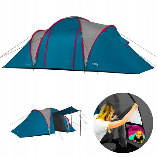 NILS CAMP tourist tent with family vestibule NC6031 HIGHLAND
