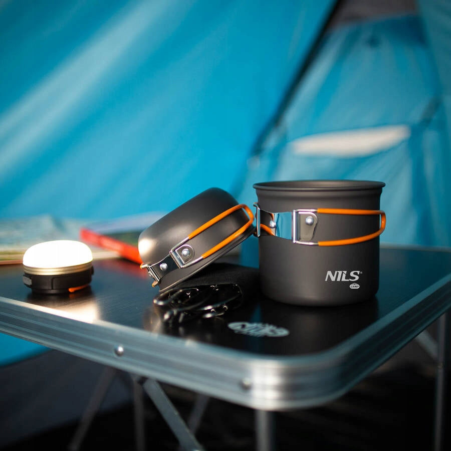 NILS Camping Dishes Pot Dinner Container + Cutlery Brand Nils Camp