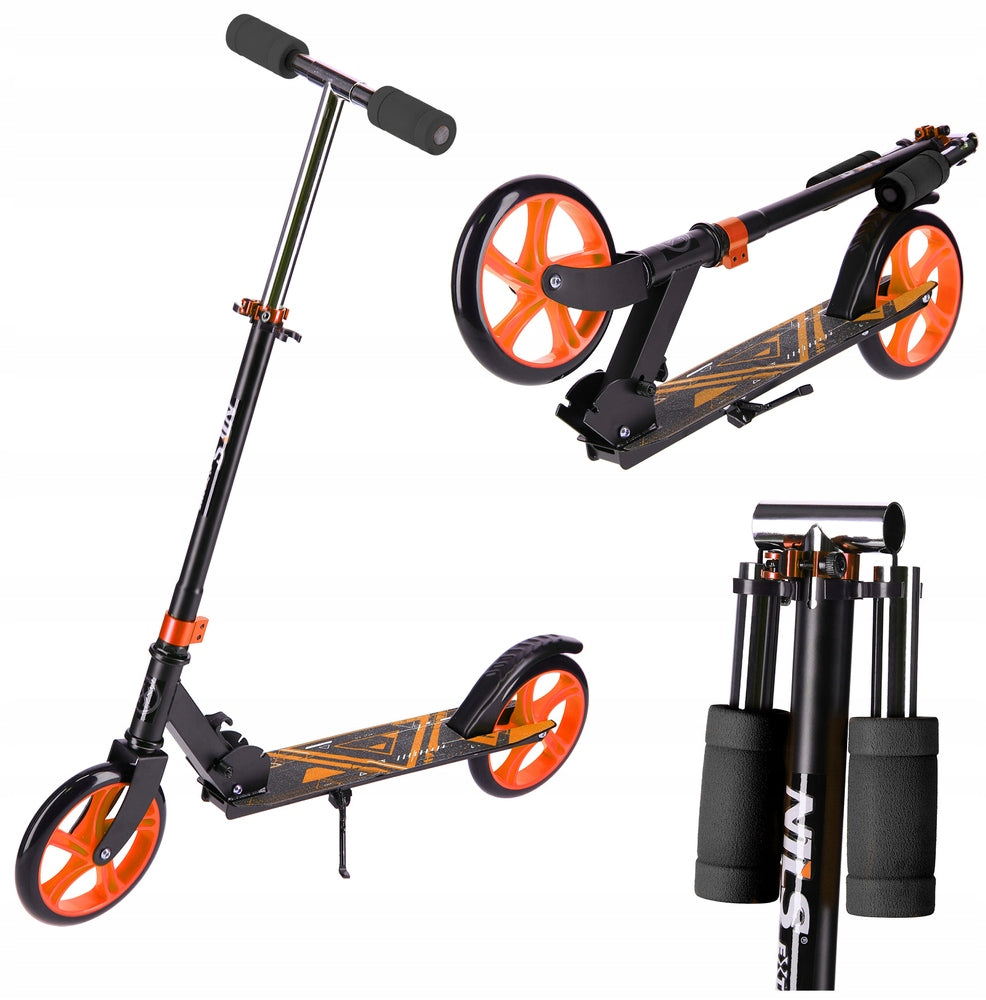 NILS City Scooter Folding Large Wheels 200mm Youth Adjustable