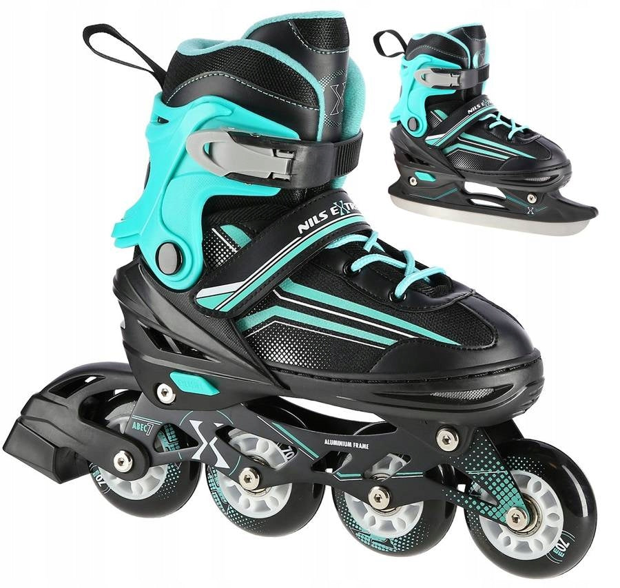 Verstellbare Rollschuhe Nils Extreme NH18190, schwarz/blau 