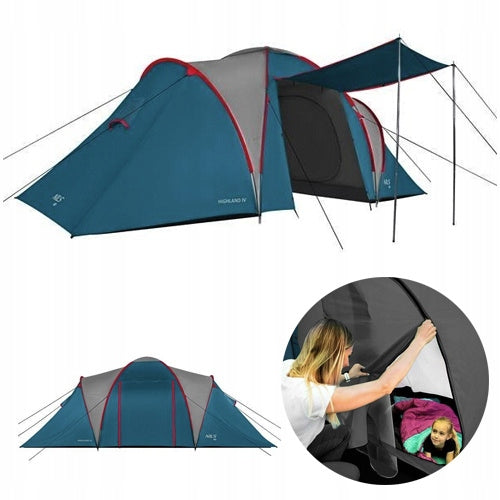 NILS NC6431 CAMPING TENT BLUE-GREY HIGHLAND IV 4 PERSON UV EAN (GTIN) 5908261680717