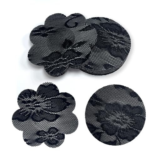 NIPPLE STICKERS SELF ADHESIVE BLACK LACE 10 PAIRS FOR WOMEN FOR HOME Brand no brand