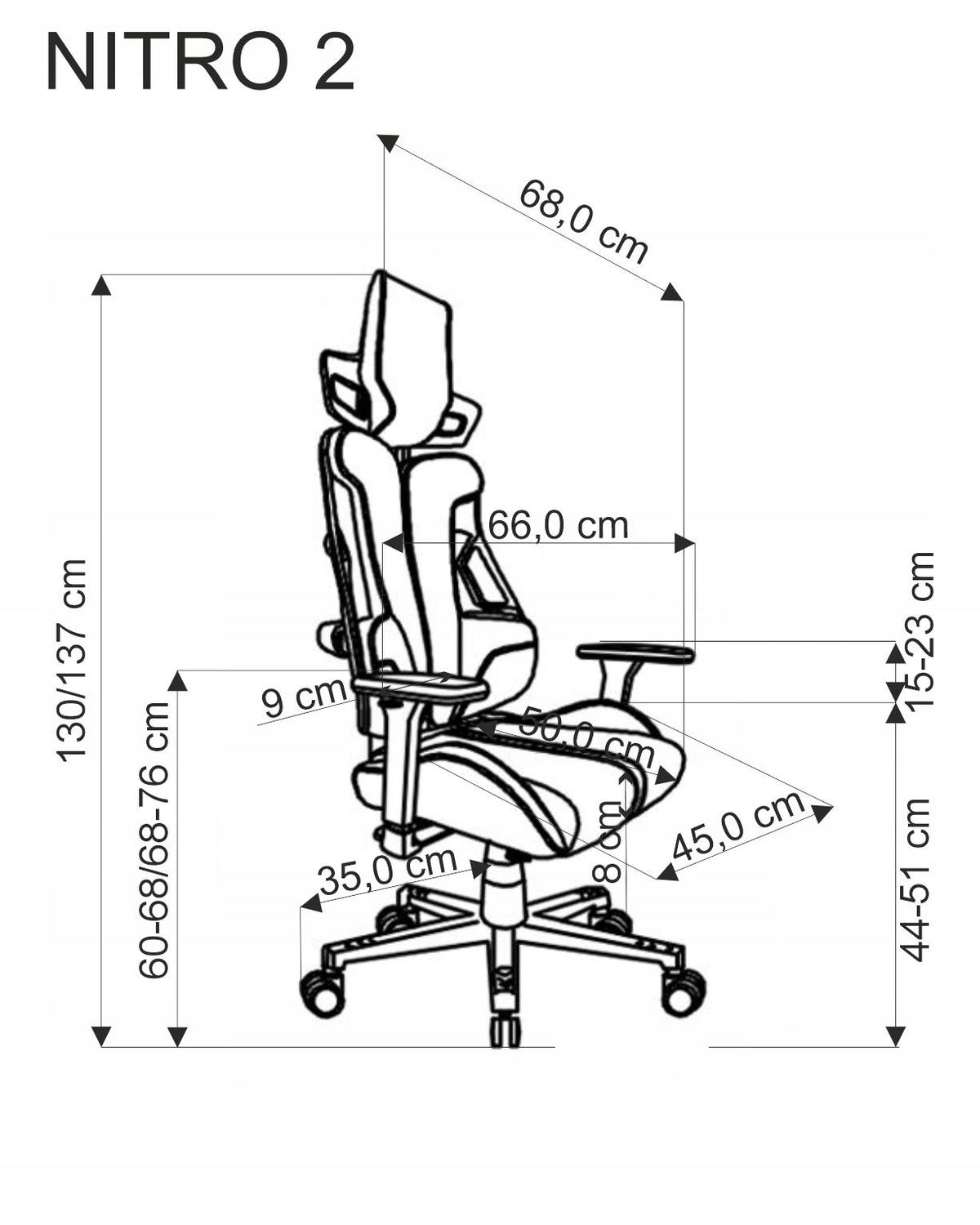 NITRO 2 Red Office Cabinet Chair Fabric Black Ergonomics Packaging status original