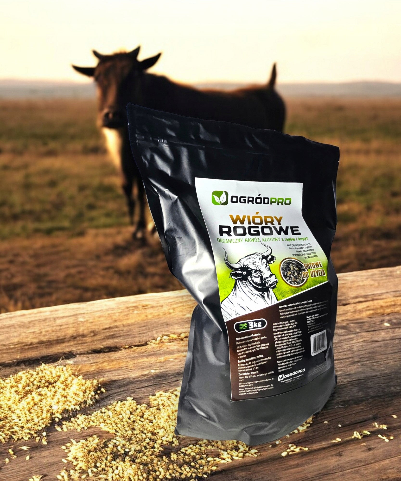 NITROGEN FERTILIZER ORGANIC HORN SHAVINGS WITH HOOVES NATURAL NITROGEN SPRING 3 KG Manufacturer OGRÓDPRO
