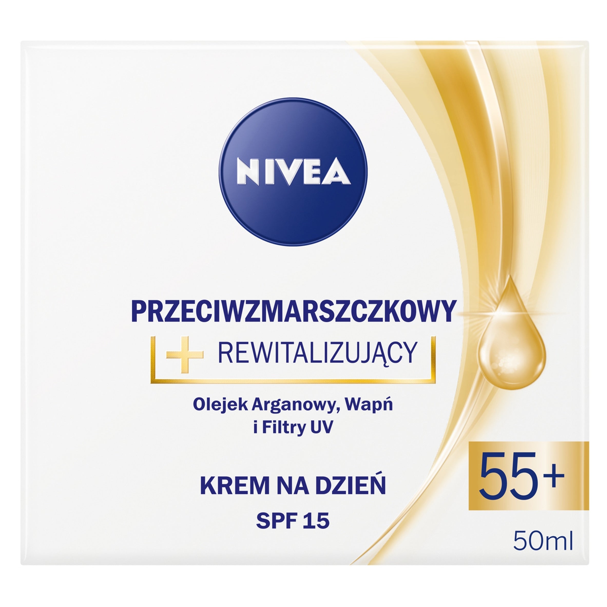 Tagescreme gegen Falten Nivea Anti-Falten + Revitalisierende Tagescreme SPF15 55+, 50 ml 