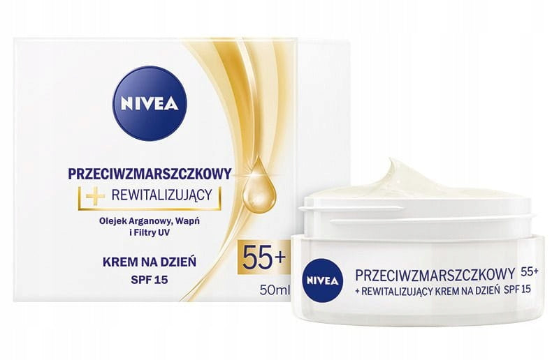 Tagescreme gegen Falten Nivea Anti-Falten + Revitalisierende Tagescreme SPF15 55+, 50 ml 