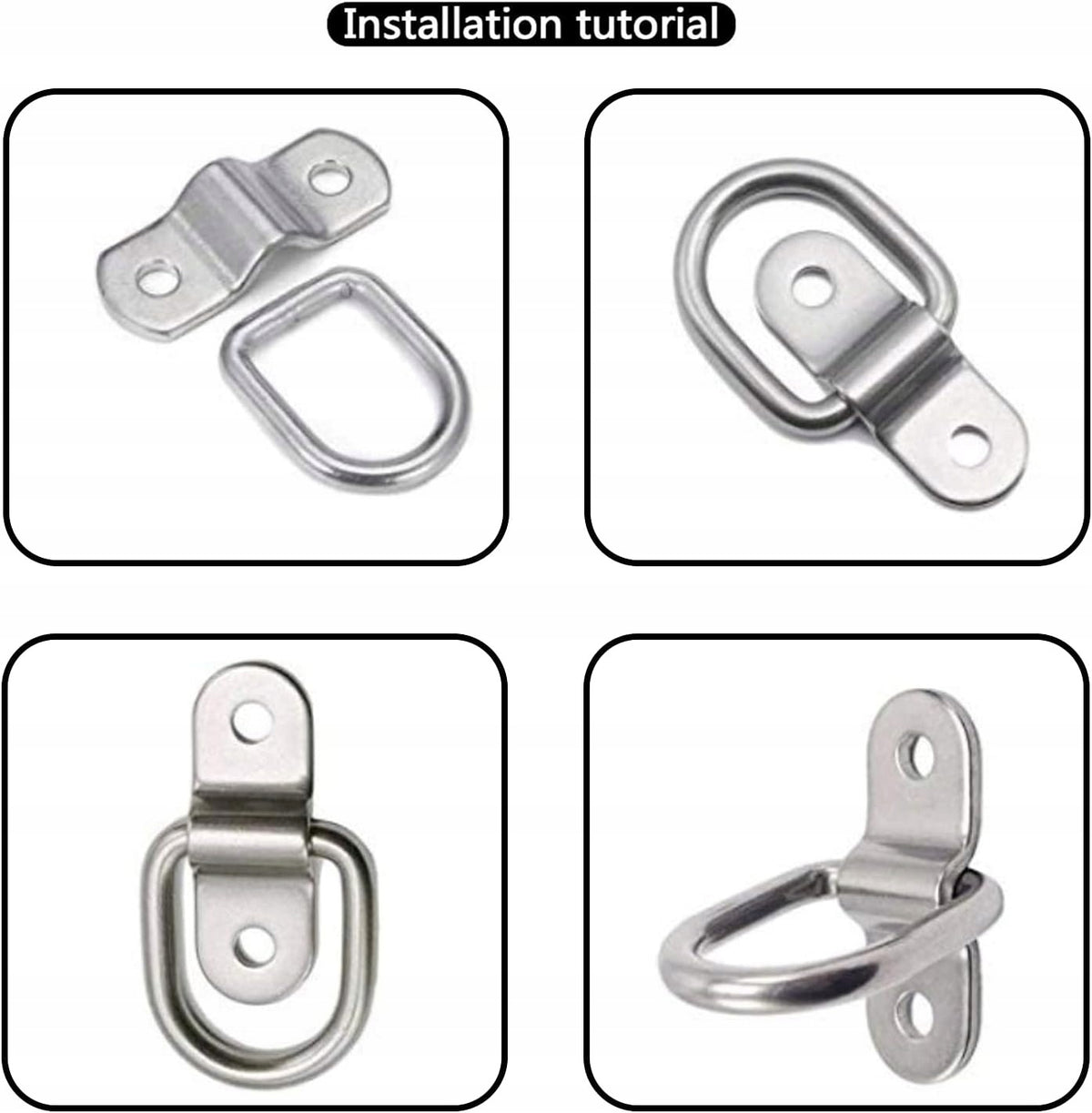 NO 6 PCS DIAMOND D RING TIEDOWN RINGS WITH SHARP ANCHORS UP TO M Brand Stal