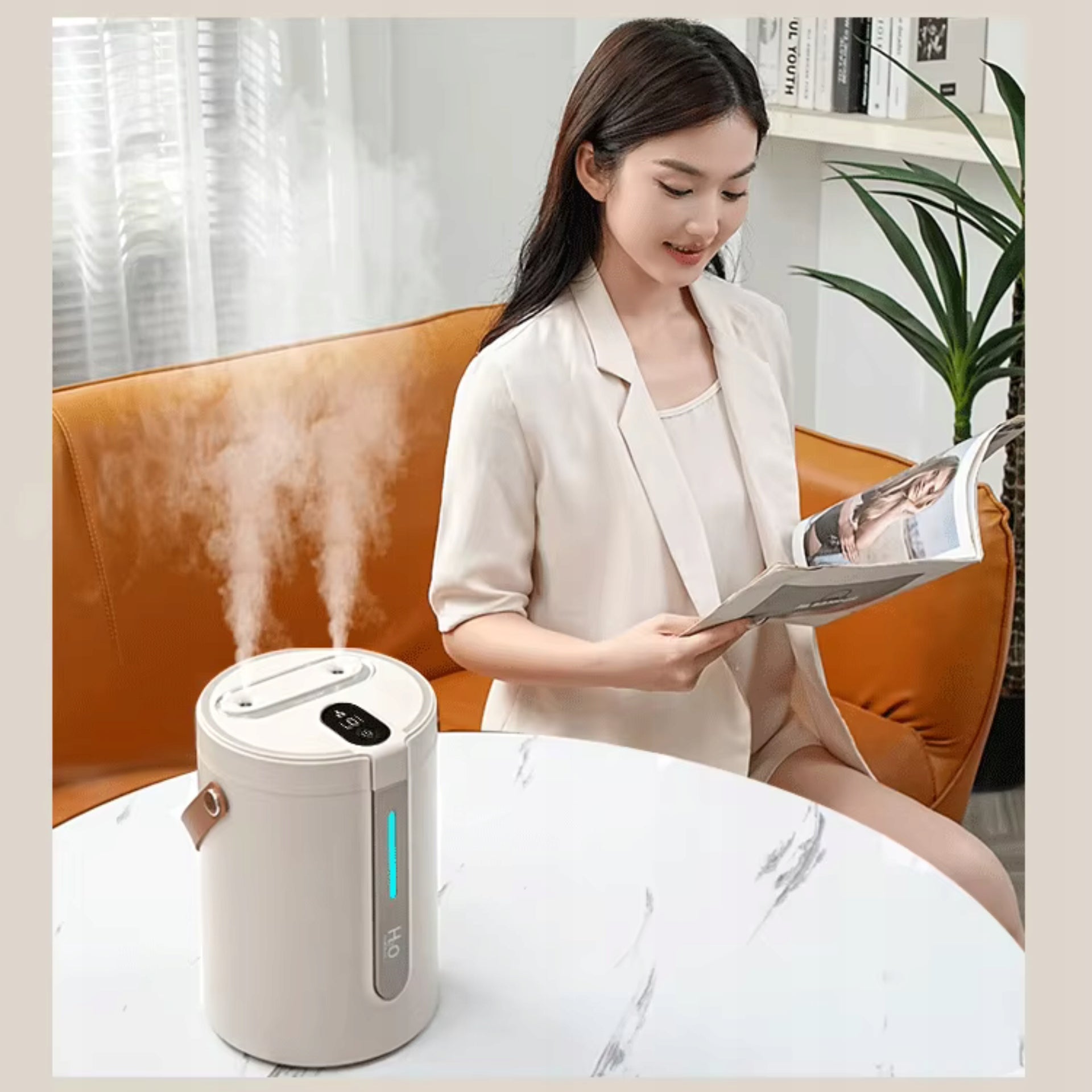 NOCTON Dual Nano-Mist Ambient LED USB-C Efficient Air Humidifier Dominant color white