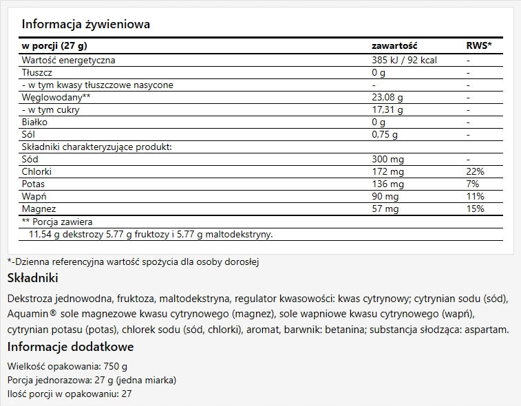 NOCTUA Noctonic 750g red orange - electrolytes, fast hydration Brand no brand