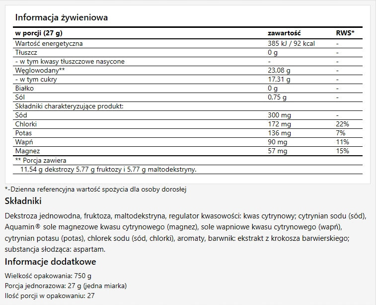 NOCTUA Noctonic 750g taste of tutti frutti - electrolytes, fast hydration Brand no brand