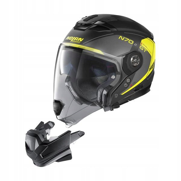 NOLAN JAW HELMET N70-2 GT LACOTA N-COM (39) GRAPHITE / FLUO - XS Manufacturer's catalog number N7X000433-39-54