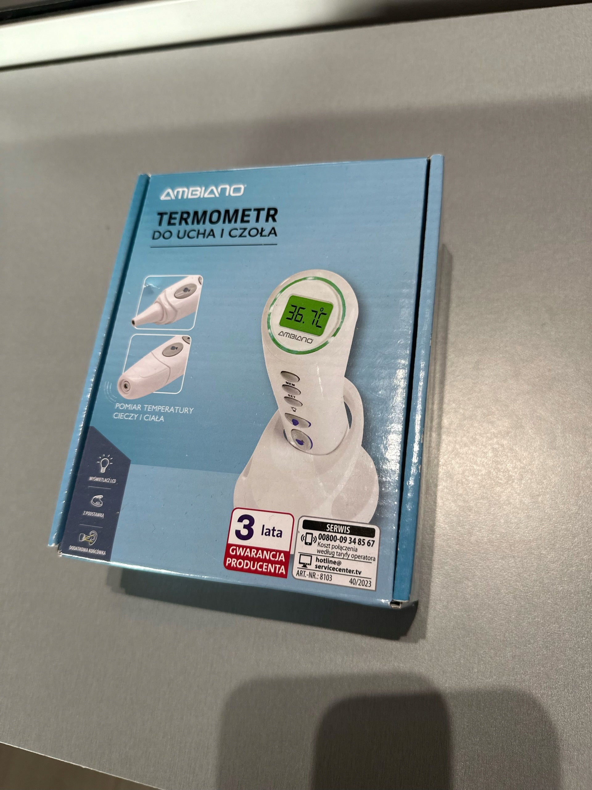 NON-CONTACT THERMOMETER FOR EAR AND FOREHEAD AMBIANO