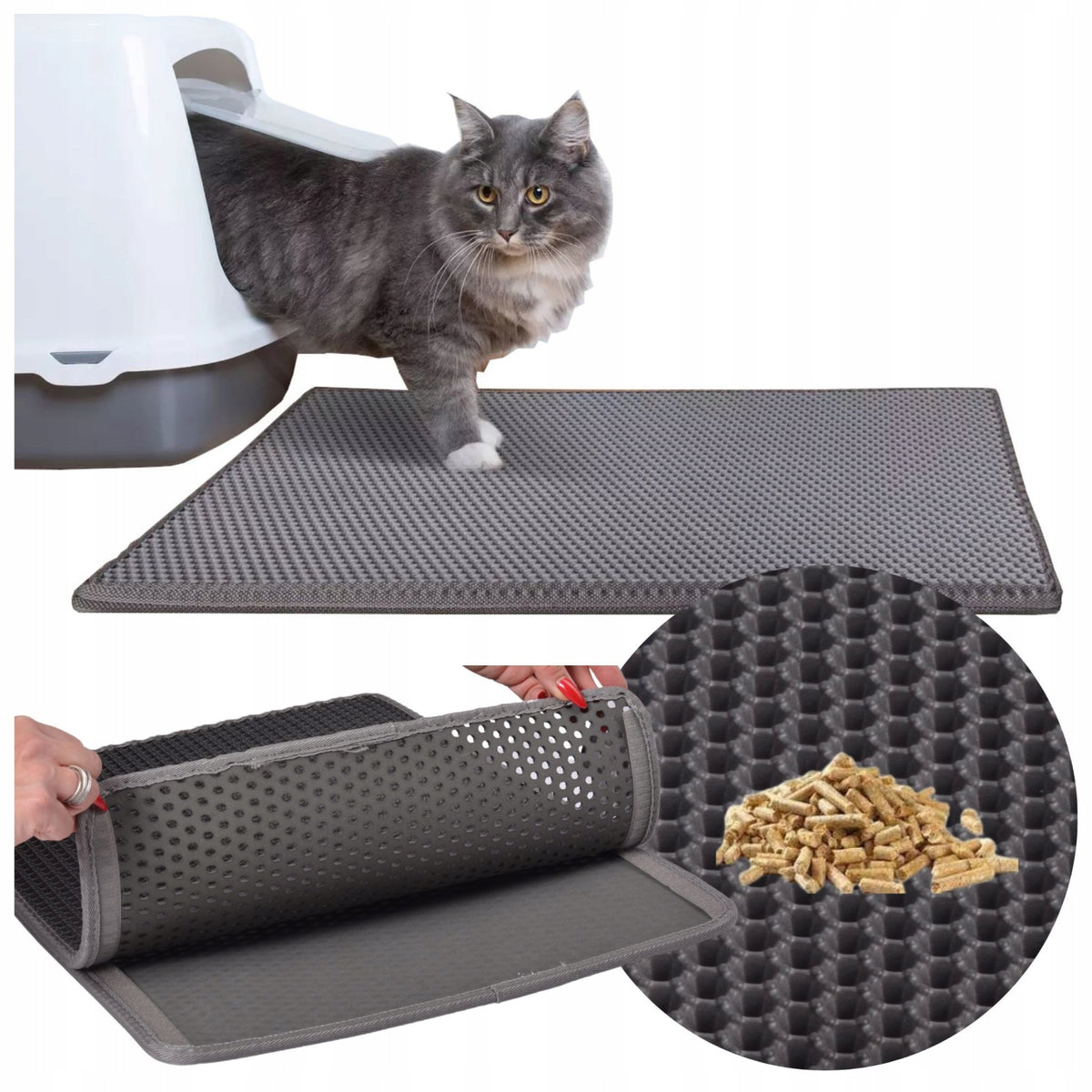 NON-SLIP BACKING LITTER BOX WIPER MAT for Cat on Litter Manufacturer code WO-879