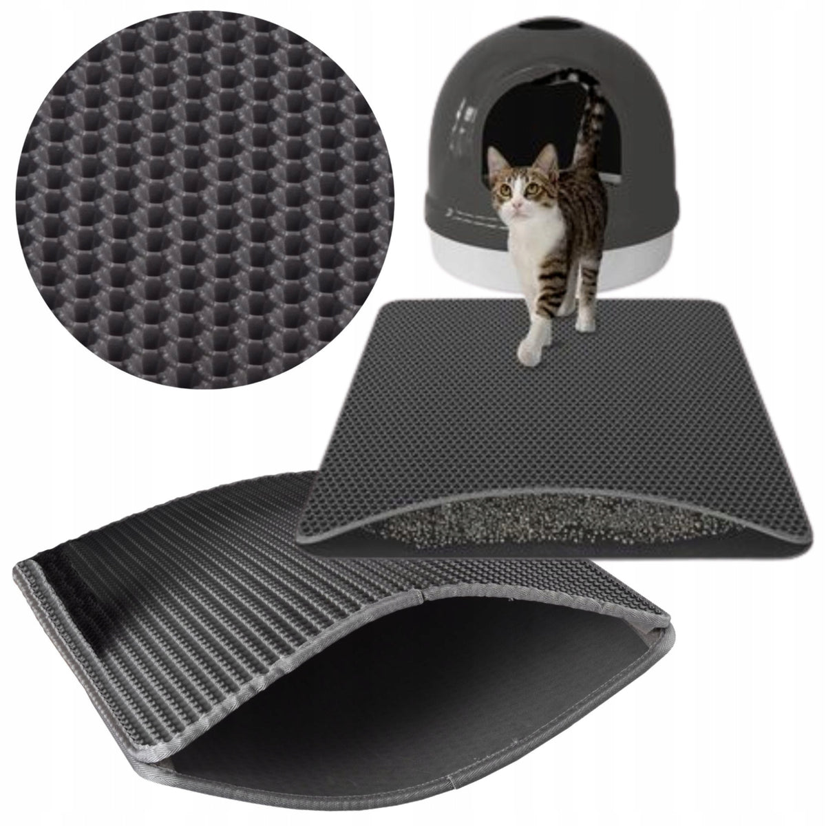 NON-SLIP BACKING LITTER BOX WIPER MAT for Cat on Litter