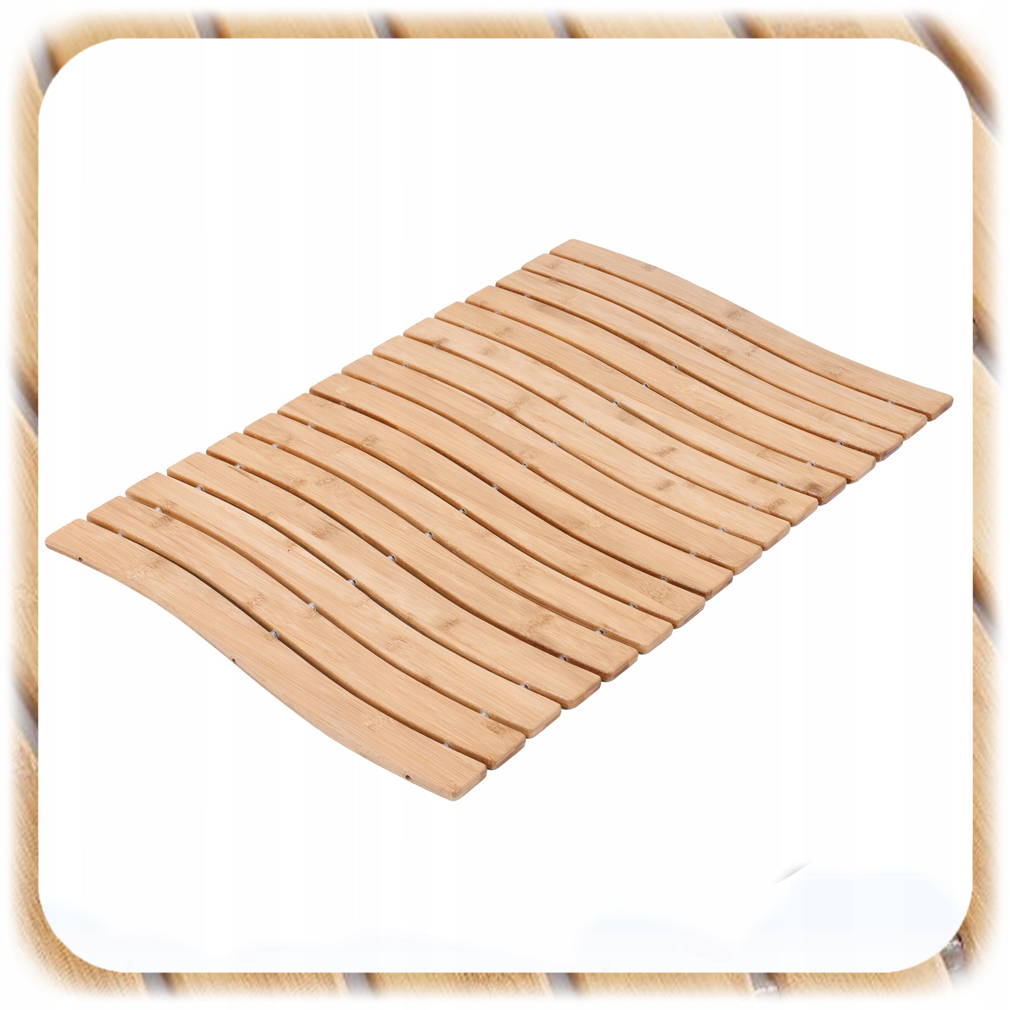 NON-SLIP BAMBOO MAT FOR BATHROOM 50x70 cm Brand no brand