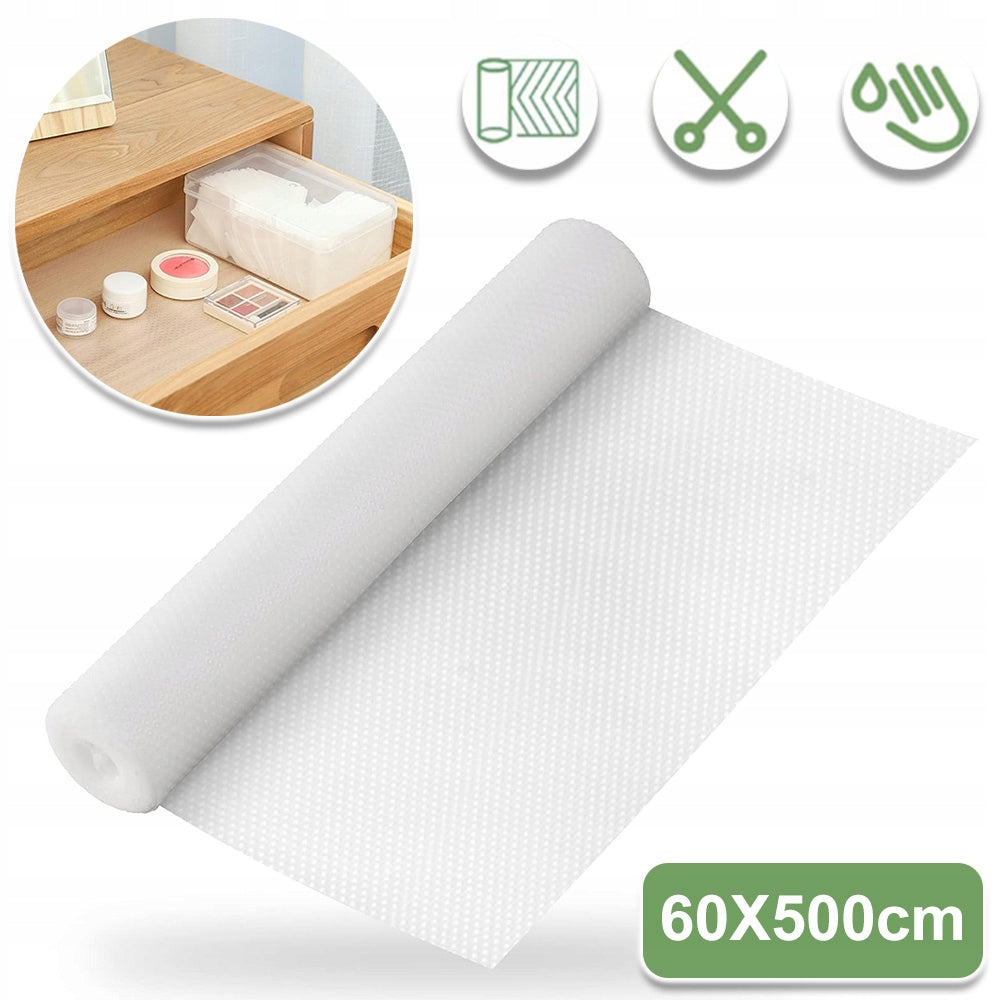NON-SLIP DRAWER MAT REFRIGERATOR KITCHEN WATERPROOF 60X500CM