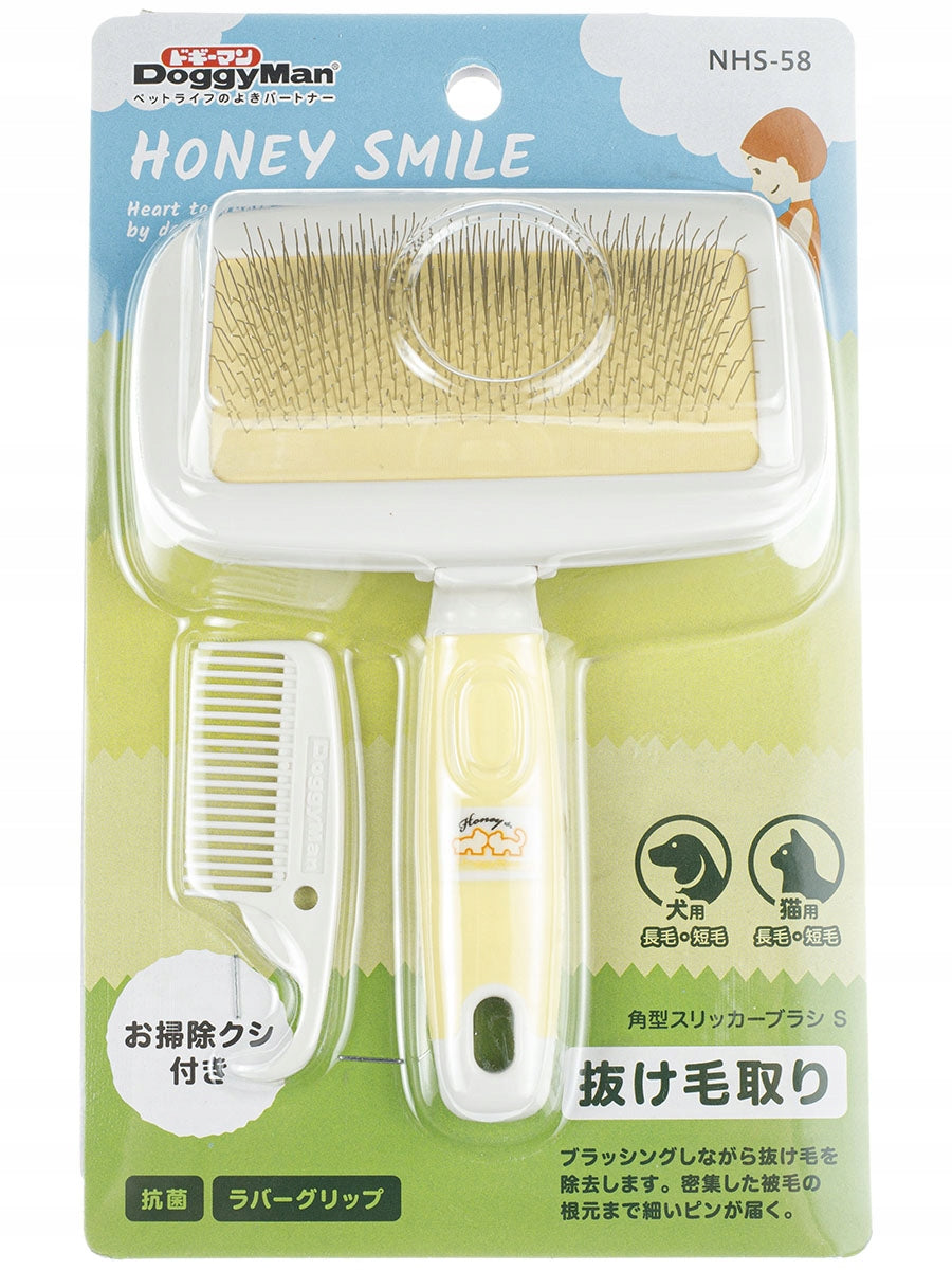 NON-SLIP SLICKER BRUSH WITH STERILE COATING + COMB, DOGS, CATS
