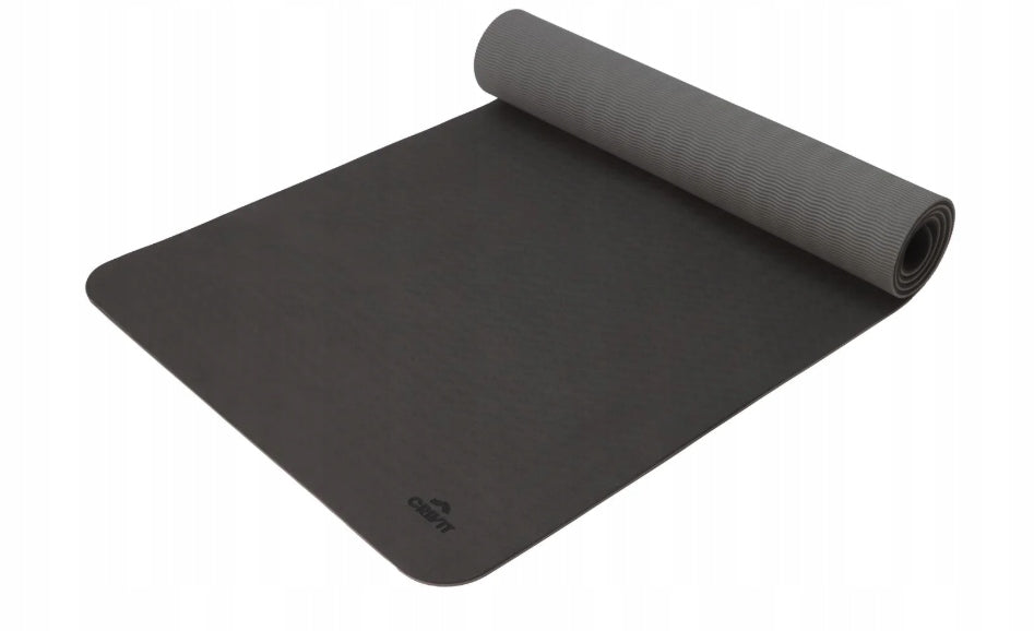 NON-SLIP YOGA EXERCISE MAT YOGA BLACK 173x58cm CRIVIT
