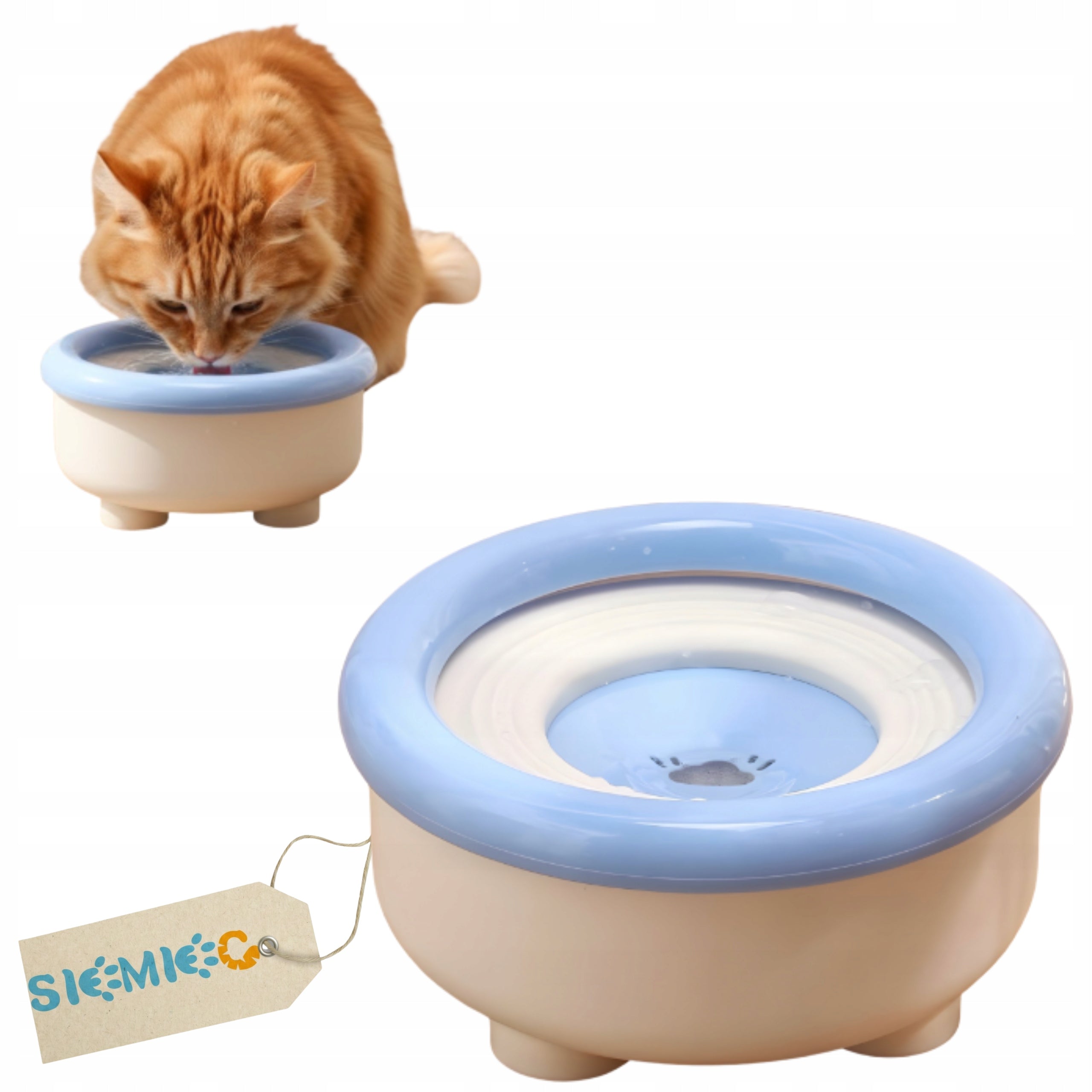 NON-SPILL BOWL FOR CAT DOG FOR WATER LARGE CAPACITY 1,5L SIEMIEC