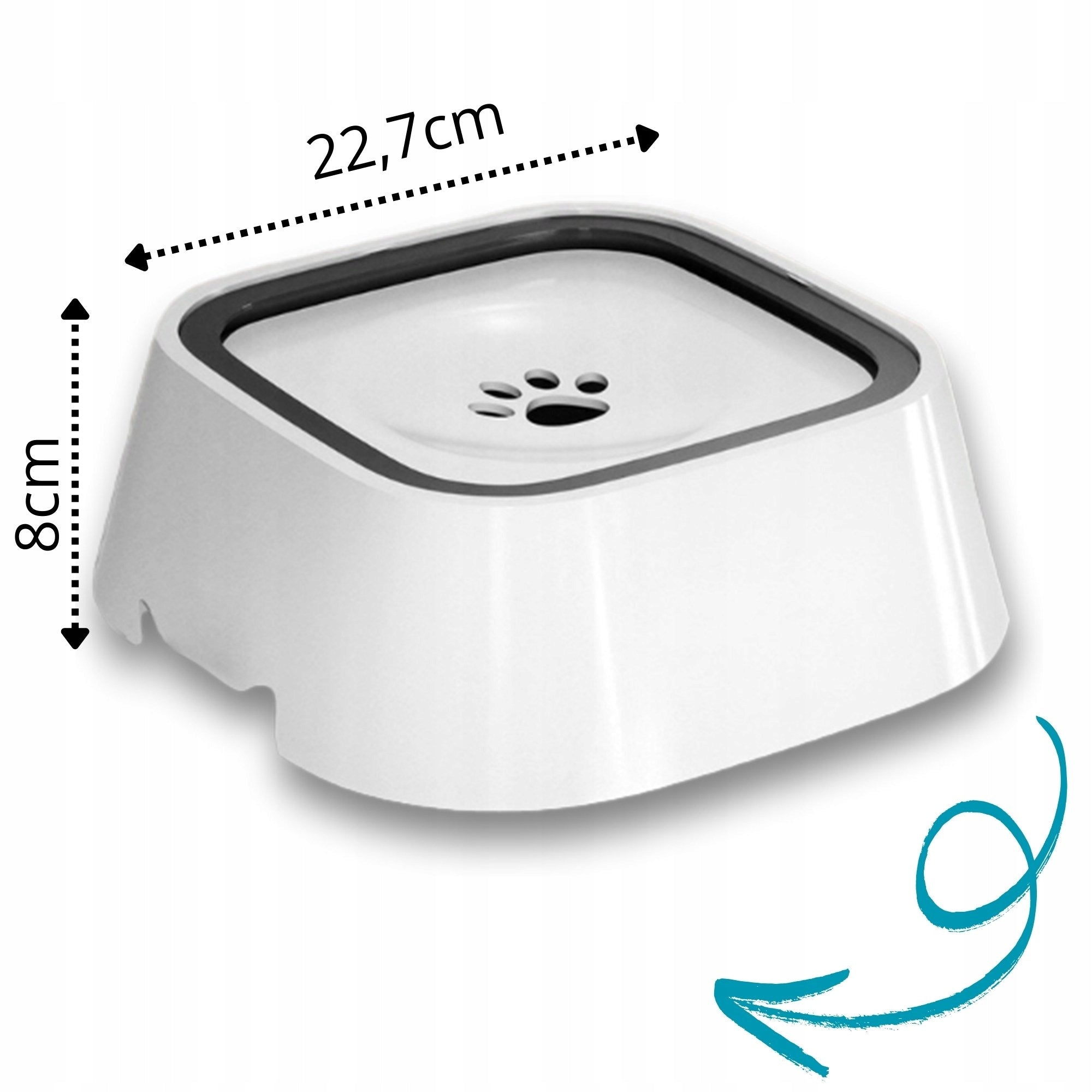 NON-SPILL CAT DOG WATER BOWL SLOWING DRINKING FLOATING LARGE Additional color gray