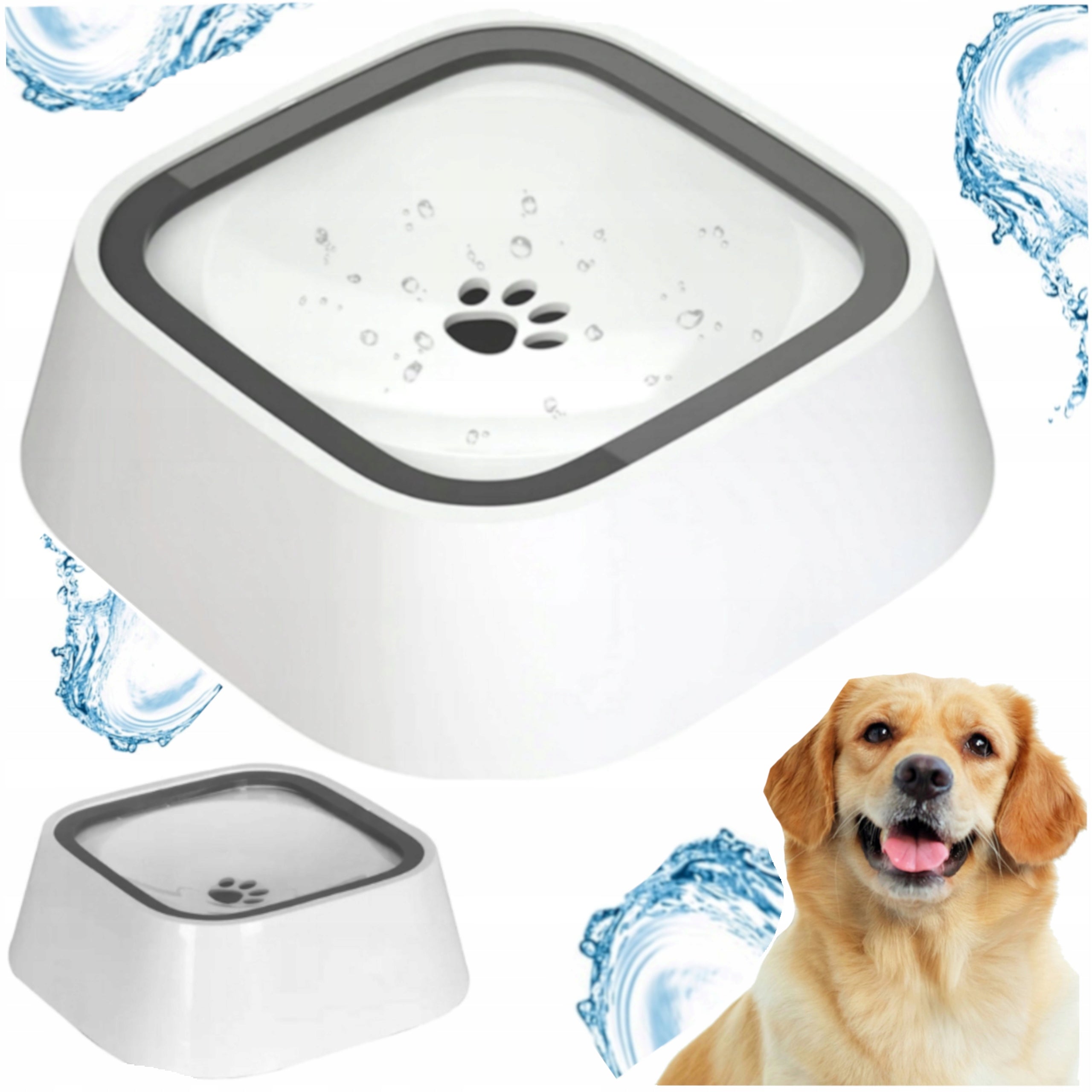 NON-SPILL WATER BOWL 1,5L SLOWING DRINKING FLOATING CAT DOG LARGE