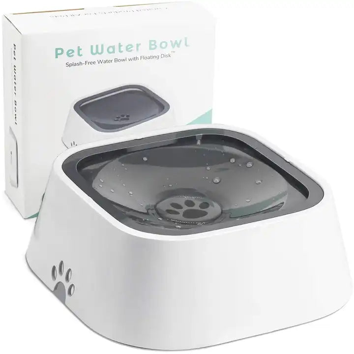 NON-SPLASH WATER BOWL FOR CAT DOG FLOATING NON-SLIP 1500ml Color white