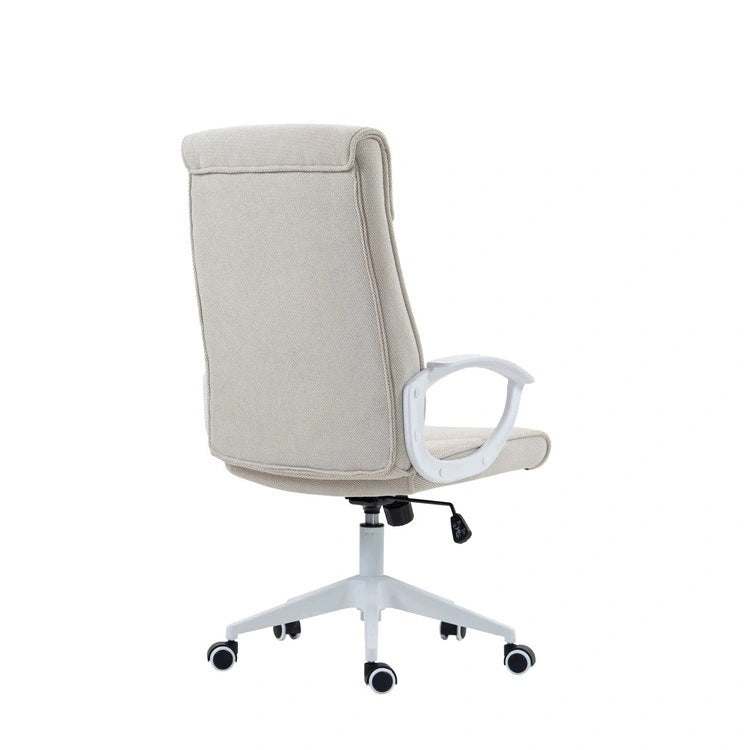 NORDI swivel office chair beige white with TILT mechanism Furniture depth 61 cm
