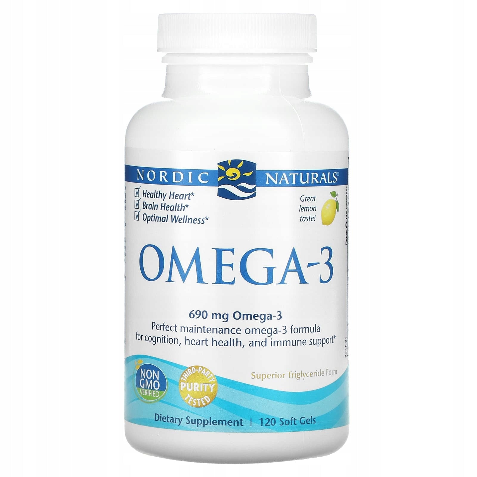 NORDIC NATURALS Omega-3 690mg 120 Softgels lemon flavour Brand Nordic Naturals