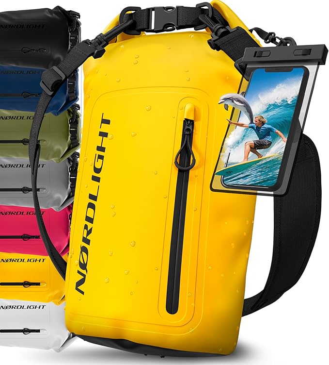 NORDLIGHT WATERPROOF DRY BAG 30L SAILING BACKPACK CASE IPX8 YELLOW
