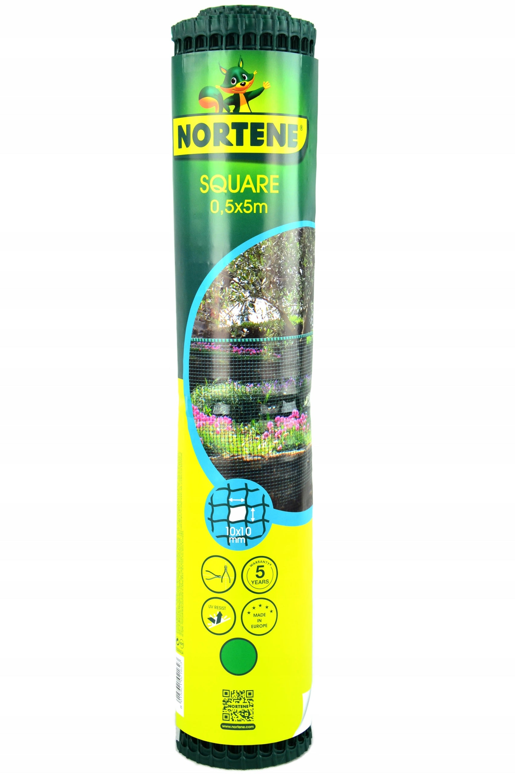 NORTENE Mesh SQUARE eyelet 10mm Plastic GREEN 0,5x5m fence Length 5 m