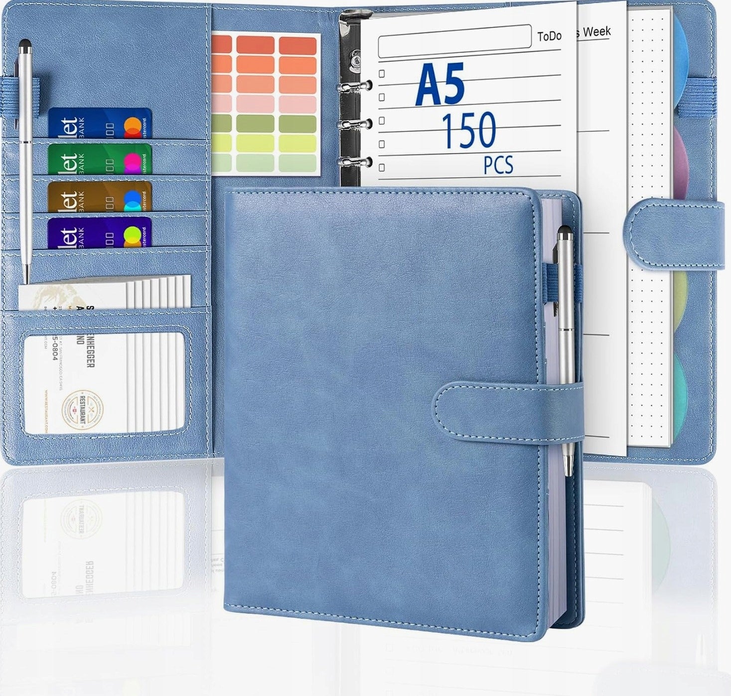 NOTEBOOK BINDER A5 SET LEATHER PLANNER WITH PRACTICAL INSERTS