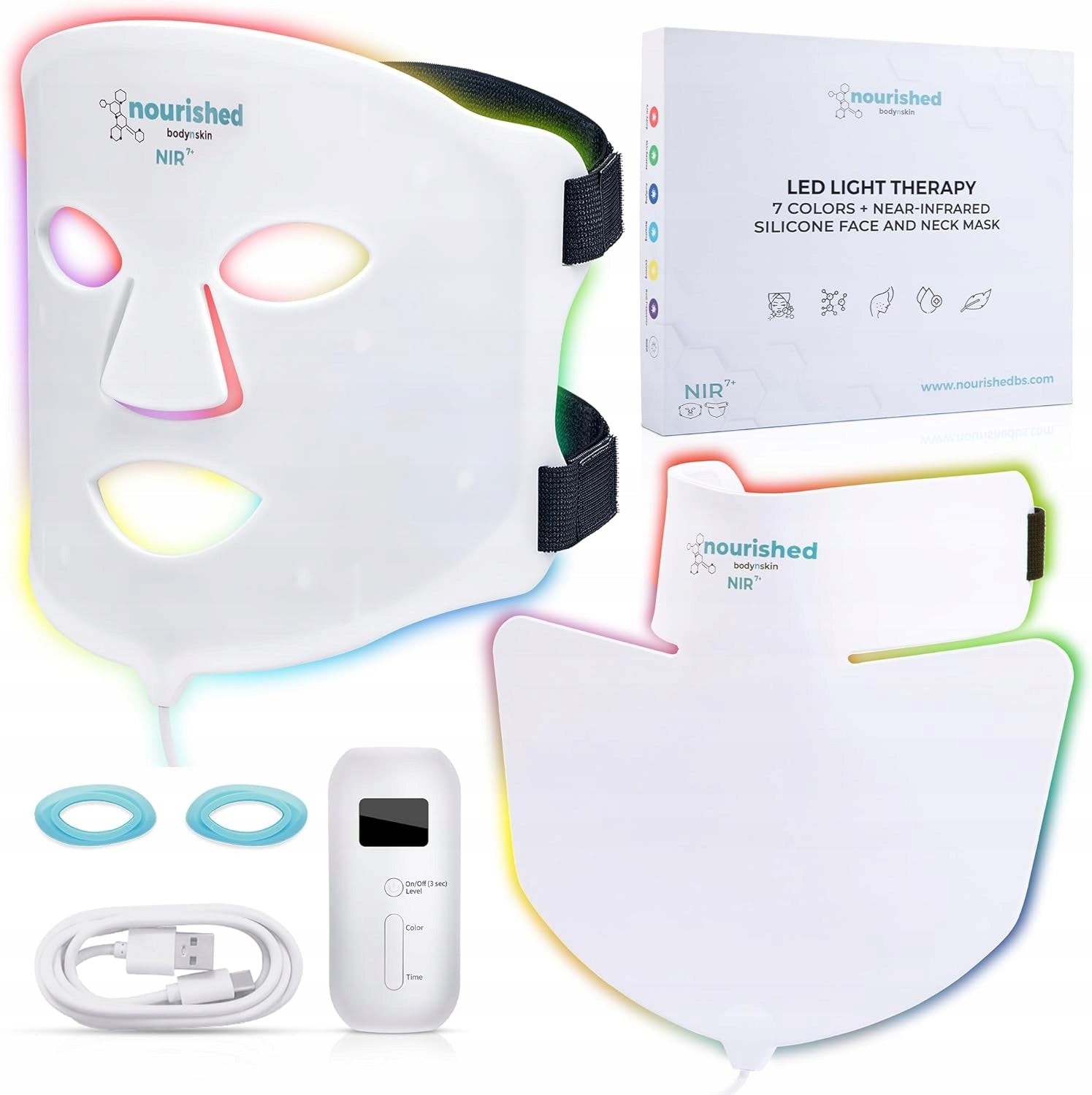 NOURISHED BODYSKIN LED FACE MASK SEWS LIGHT THERAPY 228Diod 7mode