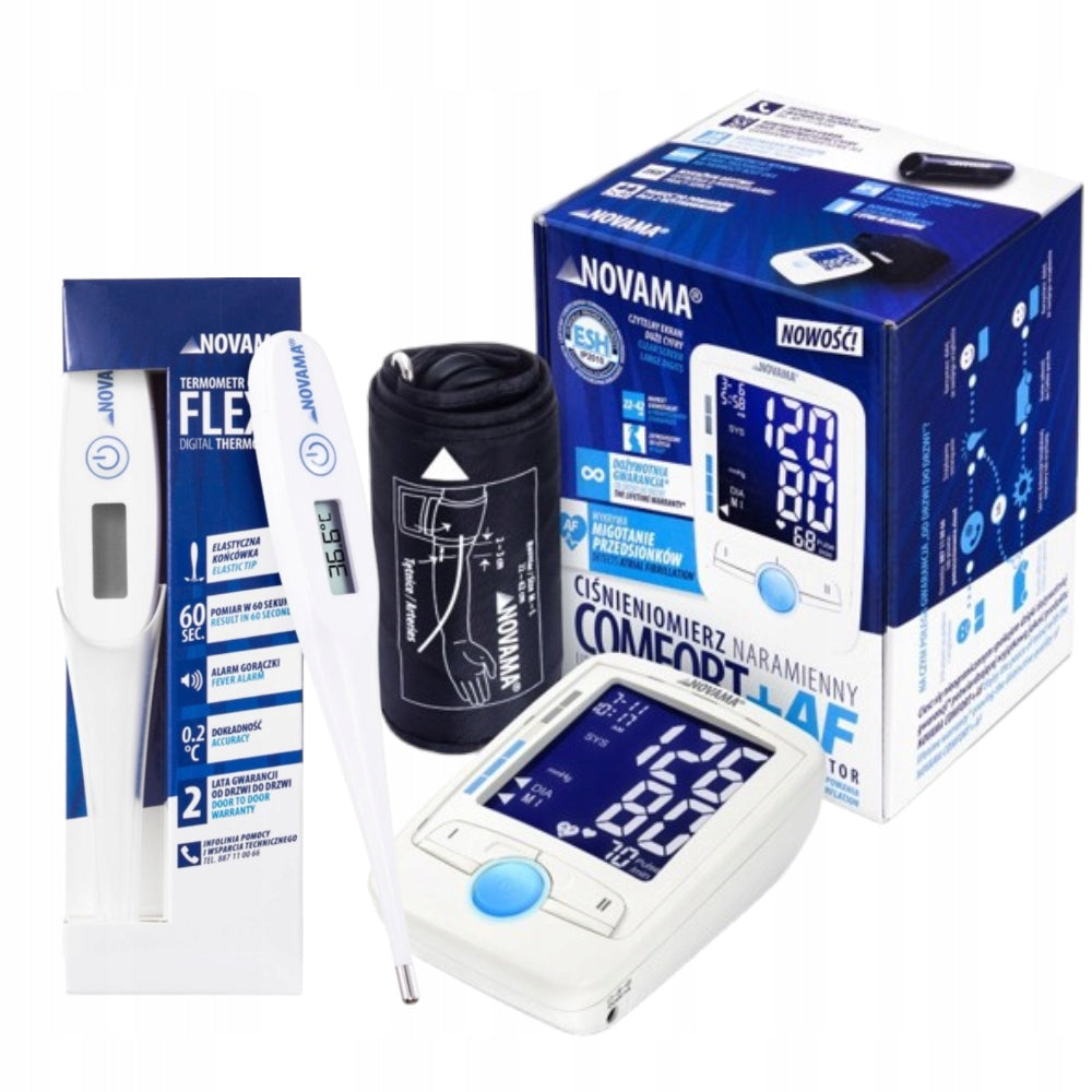 NOVAMA shoulder blood pressure monitor Comfort+AF 22-42 + thermometer FLEXO FREEBIE