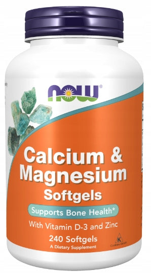 NOW Calcium & Magnesium CALCIUM and MAGNESIUM with VITAMIN D and ZINC BONE MUSCLES 240 Packaging status original
