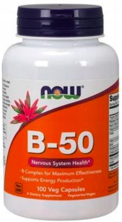 NOW FOODS B-50 vitamin B complex STRESS 100 kaps.