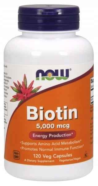 NOW FOODS BIOTIN 5000mcg 120 VCAPS BIOTIN HEALTHY HAIR