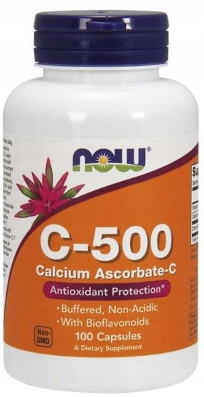 NOW FOODS C-500 BUFFERED VITAMIN C 500mg Calcium Ascorbate 100 capsules