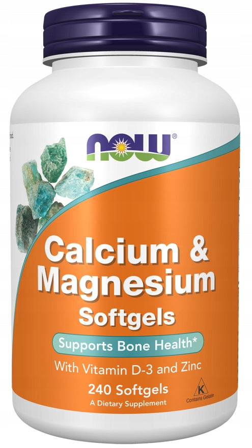 NOW FOODS CALCIUM MAGNESIUM 240 SOFT CALCIUM MAGNESIUM VITAMIN D3 ZINC