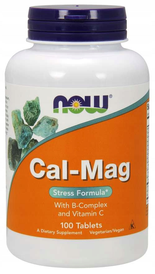 NOW Food Calcium + Magnesium Stress Formula with Vitamin B and C 100 TABLETS