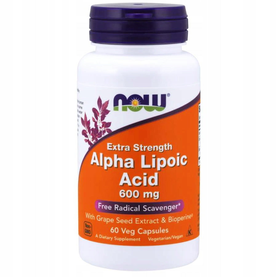 NOW Foods Alpha Lipoic Acid 600mg ALA BIOPERINE GRAPE SEEDS VEGE 60caps Manufacturer code 3046