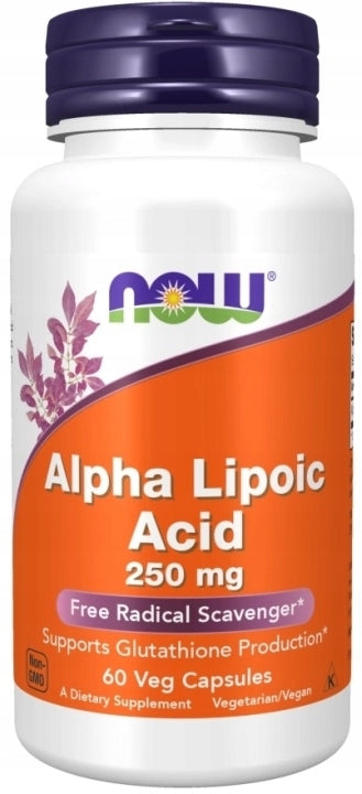 NOW Foods Alpha Lipolic Acid 250mg Alpha Lipoic Acid 60 VEGG CAPS.