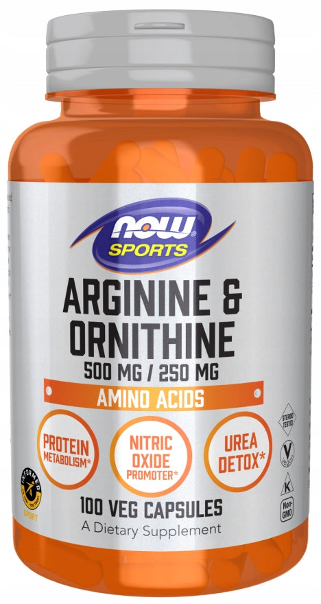 NOW Foods Arginine & Ornithine 100 capsules L-ARGININE L-ORNITHINE