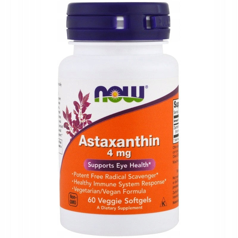 NOW Foods Astaxanthin 4mg ORGANIC ASTAXANTHIN VISION 60caps Manufacturer code 3251