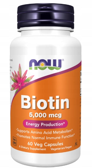 NOW Foods Biotin Healthy Hair 5mg 60 vegekaps Brand Now foods