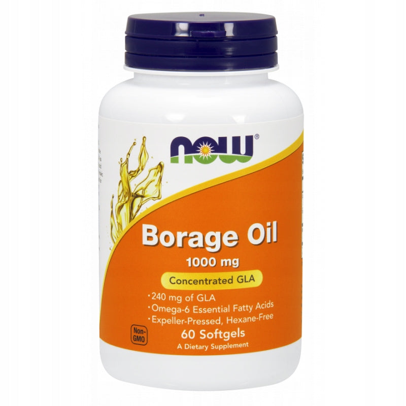 NOW Foods Borage Oil 1000mg Borage Oil Unsaturated Acids 60 SGELS Brand Now foods